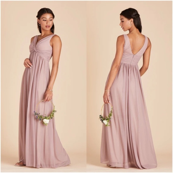 BIRDY GREY Lianna Mesh Dress In Mauve - Picture 1 of 9